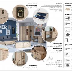 Детская Система Валенсия Шкаф 4д1ящ Дуб сонома в Златоусте - zlatoust.mebel24.online | фото 4