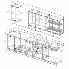 Кухонный гарнитур Жемчуг 2800 (Стол. 26мм) в Златоусте - zlatoust.mebel24.online | фото 2