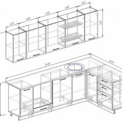 Кухонный гарнитур угловой Графика 2600х1600 (Стол. 26мм) в Златоусте - zlatoust.mebel24.online | фото 2