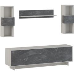 Гостиная Оскар мини (Сосна Белая Loft/Каспий темный) в Златоусте - zlatoust.mebel24.online | фото 2