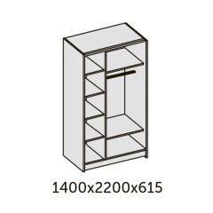 ИННЭС-5 Шкаф-купе 2-х дв. 1400 (1дв. Ф1 - бодега белая, 1дв. Ф2 - зеркало) в Златоусте - zlatoust.mebel24.online | фото 2