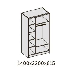 ИННЭС-5 Шкаф-купе 2-х дв. 1400 (2дв. Ф1 - бодега белая) в Златоусте - zlatoust.mebel24.online | фото 2
