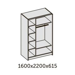 ИННЭС-5 Шкаф-купе 2-х дв. 1600 (2дв. Ф1 - венге) в Златоусте - zlatoust.mebel24.online | фото 2