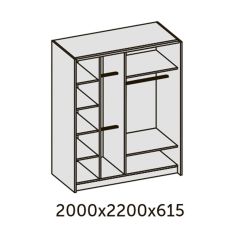 ИННЭС-5 Шкаф-купе 2-х дв. 2000 (2дв. Ф4 - венге вставка зеркало) в Златоусте - zlatoust.mebel24.online | фото 2