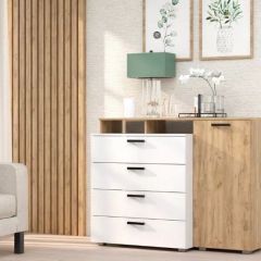Комод №8 (Дуб Крафт Золотой/Белый) в Златоусте - zlatoust.mebel24.online | фото