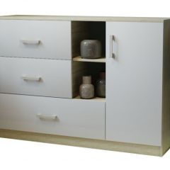 Комод К-3.1 (Дуб сонома/Белый жемчуг) в Златоусте - zlatoust.mebel24.online | фото