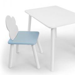 Комплект детской мебели стол и стул Облачко (Белый/Голубой/Белый) в Златоусте - zlatoust.mebel24.online | фото 1