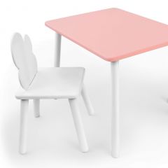 Комплект детской мебели стол и стул Облачко (Розывый/Белый/Белый) в Златоусте - zlatoust.mebel24.online | фото 1