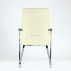 Кресло Barneo K-25 для посетителей и переговорных (хром, бежевая экокожа) в Златоусте - zlatoust.mebel24.online | фото 3