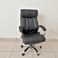 Кресло Barneo K-303 для руководителя (черная экокожа) в Златоусте - zlatoust.mebel24.online | фото