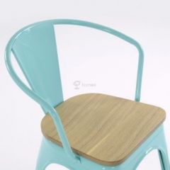 Кресло Barneo N-245 Tolix style Wood  (RAL6027 бирюзовый) в Златоусте - zlatoust.mebel24.online | фото 3