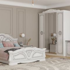Кровать 2-х спальная 1600*2000 Грация (12.116) без основания (белый/серебро) в Златоусте - zlatoust.mebel24.online | фото 2