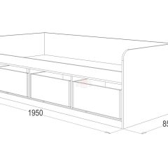 Кровать-8 одинарная с 3-мя ящиками (800*1900) ЛДСП в Златоусте - zlatoust.mebel24.online | фото 3