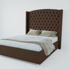 Кровать Берлин ЛЮКС с ПМ 1800 (экокожа коричневая) в Златоусте - zlatoust.mebel24.online | фото 2