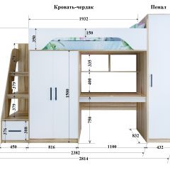 Кровать-чердак Тея + Шкаф-Пенал Тея в Златоусте - zlatoust.mebel24.online | фото 2