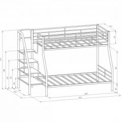 Кровать двухъярусная "Толедо-1" Черный/Венге в Златоусте - zlatoust.mebel24.online | фото 2