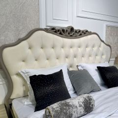Кровать Мокко 1600 с мягким изголовьем + основание (серый камень) в Златоусте - zlatoust.mebel24.online | фото 2