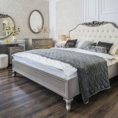Кровать Мокко 1600 с мягким изголовьем + основание (серый камень) в Златоусте - zlatoust.mebel24.online | фото