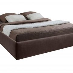Кровать Подиум с ПМ 1400 (экокожа коричневая) в Златоусте - zlatoust.mebel24.online | фото