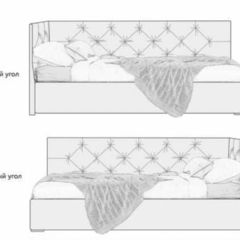 Кровать угловая Лэсли интерьерная +основание (120х200) в Златоусте - zlatoust.mebel24.online | фото 2