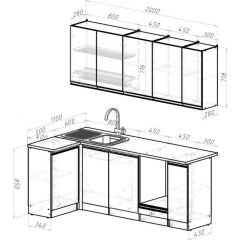 Кухонный гарнитур Ноктюрн прайм 400 1100х2000 мм в Златоусте - zlatoust.mebel24.online | фото 2