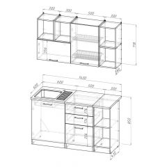 Кухонный гарнитур Ольга медиум 3 1400 мм в Златоусте - zlatoust.mebel24.online | фото 2