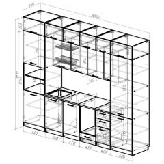 Кухонный гарнитур Сапфир экстра 3000 мм в Златоусте - zlatoust.mebel24.online | фото 2