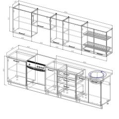 Кухонный гарнитур Вегас 3000 (Стол. 26мм) в Златоусте - zlatoust.mebel24.online | фото 2