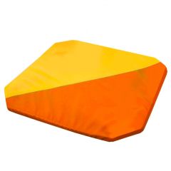 Мат гимнастический 1,3x1,3x0,05м складной скошенные углы цв.оранжевый-желтый в Златоусте - zlatoust.mebel24.online | фото 1