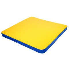 Мат гимнастический 1,36х1,36х0,08м складной закругленные углы цв. синий-желтый (для ДСК Игрунок) в Златоусте - zlatoust.mebel24.online | фото