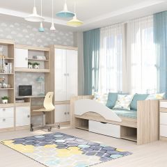 Подростковая Галактика (Дуб Сонома/Белый глянец) в Златоусте - zlatoust.mebel24.online | фото 3