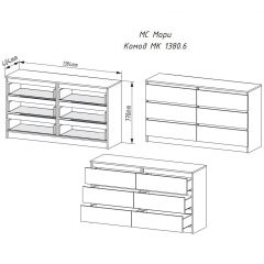 МОРИ МК 1380.6 Комод (графит) в Златоусте - zlatoust.mebel24.online | фото 3