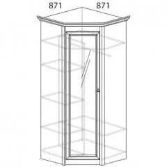 Шкаф угловой №641 "Флоренция" Фасад глухой (угол 871*871) Дуб оксфорд в Златоусте - zlatoust.mebel24.online | фото 2
