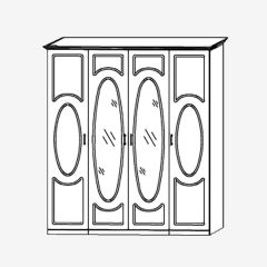 Прованс-2 Шкаф 4-х дверный с 2 зеркалами (Итальянский орех/Груша с платиной черной) в Златоусте - zlatoust.mebel24.online | фото