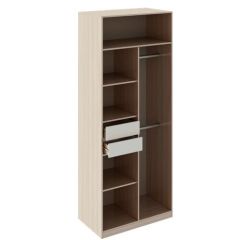 Шкаф 2 двери Глэдис М22 (ЯШС/Белый) в Златоусте - zlatoust.mebel24.online | фото 2