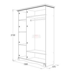 Шкаф 3-х дверный Ольга-1Н для одежды и белья в Златоусте - zlatoust.mebel24.online | фото 2