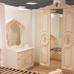 Шкаф 3-х дверный с зеркалами (01.143) Роза (беж) в Златоусте - zlatoust.mebel24.online | фото 3