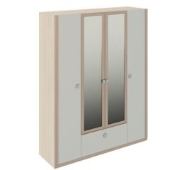 Шкаф 4 двери Глэдис М24 (ЯШС/Белый) в Златоусте - zlatoust.mebel24.online | фото