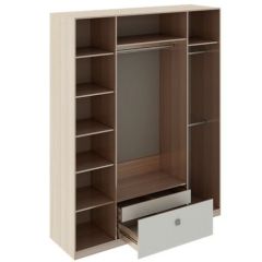 Шкаф 4 двери Глэдис М24 (ЯШС/Белый) в Златоусте - zlatoust.mebel24.online | фото 2