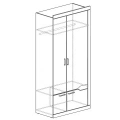 Шкаф для платья и белья 2-дв № 318 Ронда в Златоусте - zlatoust.mebel24.online | фото 2