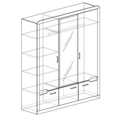 Шкаф для платья и белья 3-дверный № 310 Ронда в Златоусте - zlatoust.mebel24.online | фото 2