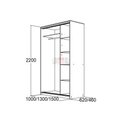 МИРАЖ 10.2 (620) Шкаф для платья и белья в Златоусте - zlatoust.mebel24.online | фото 2