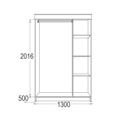 МИРАЖ 11 (1300) Шкаф для платья и белья в Златоусте - zlatoust.mebel24.online | фото 2