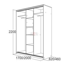 МИРАЖ 17.1 (620) 1 зеркало Шкаф для платья и белья в Златоусте - zlatoust.mebel24.online | фото 5