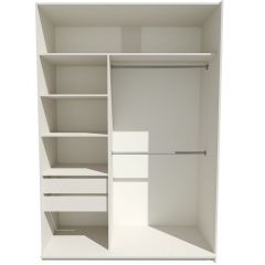 Шкаф-купе 1400 серии SOFT D6+D6+B2+PL3 (2 ящика+2штанги) профиль «Капучино» в Златоусте - zlatoust.mebel24.online | фото 3