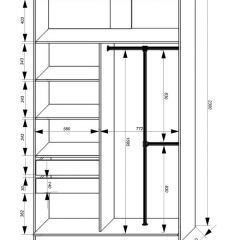 Шкаф-купе 1400 серии SOFT D8+D2+B2+PL4 (2 ящика+F обр.штанга) профиль «Графит» в Златоусте - zlatoust.mebel24.online | фото 3