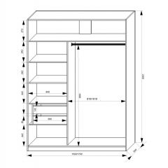 Шкаф-купе 1500 серии NEW CLASSIC K3+K3+B2+PL1 (2 ящика+1 штанга) профиль «Капучино» в Златоусте - zlatoust.mebel24.online | фото 3