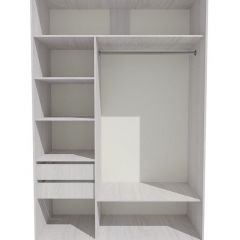 Шкаф-купе 1500 серии SILVER S1+S1+B2+PL2 (2 ящика+1 штанга+1 полка) профиль «Серебро» в Златоусте - zlatoust.mebel24.online | фото 2