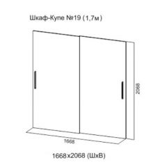 Шкаф-купе №19 Серия 3 Квадро (1700) Ясень Анкор светлый в Златоусте - zlatoust.mebel24.online | фото 5