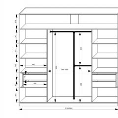 Шкаф-купе 2150 серии NEW CLASSIC K4+K4+K4+B22+PL4(по 2 ящика лев/прав+F обр.штанга) профиль «Капучино» в Златоусте - zlatoust.mebel24.online | фото 3